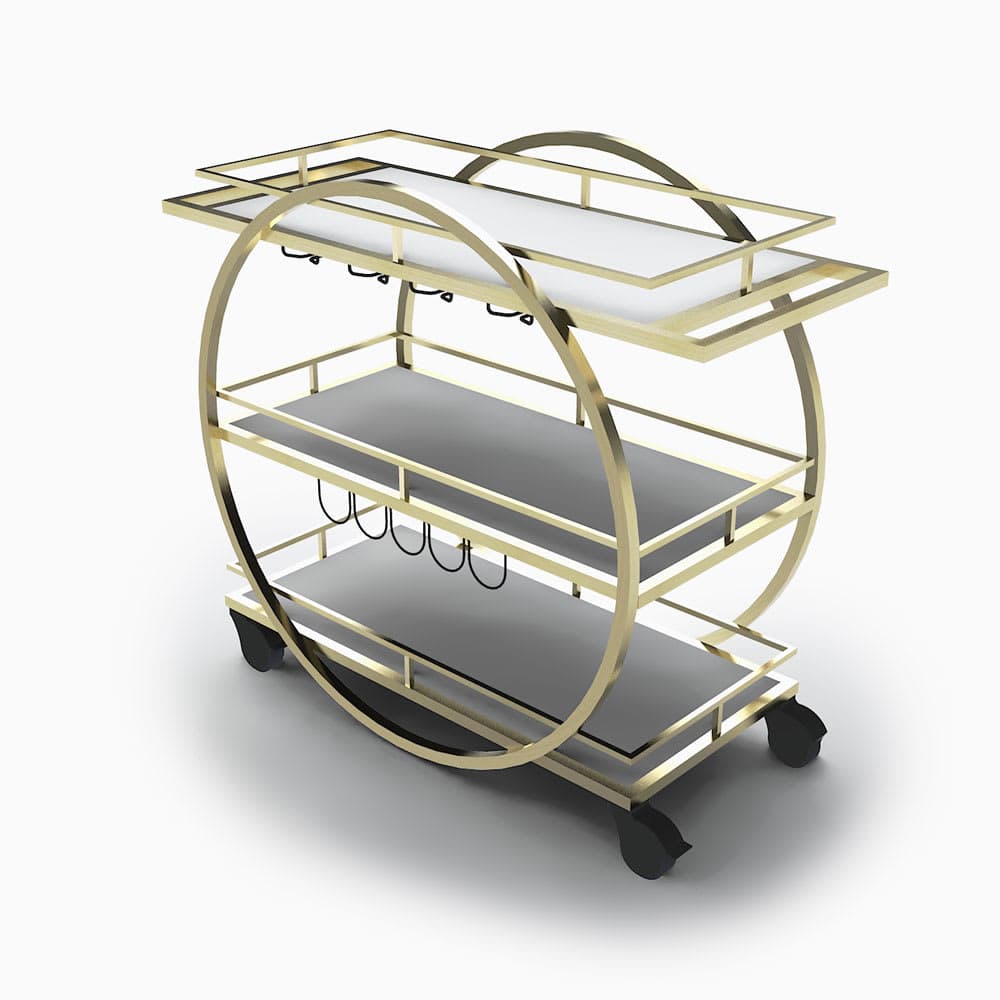 Forbes Industries 52" Portable Bar w/ Avonite Work Surface & Shelves - 24"D x 46"H (F35-5575)