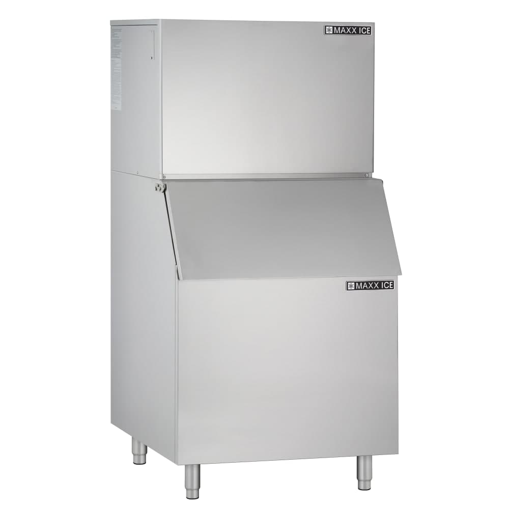 Maxx Ice MIM1000-B580 1000 lb Full Cube Ice Machine w/ Bin - 580 lb Storage, Air Cooled, 220/240v