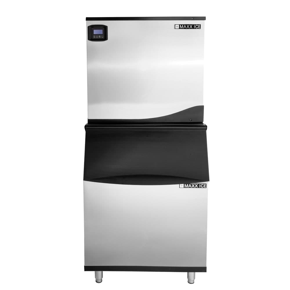 Maxx Ice MIM500N-B470 521 lb Intelligent Full Cube Ice Machine w/ Bin - 470 lb Storage, Air Cooled, 120v
