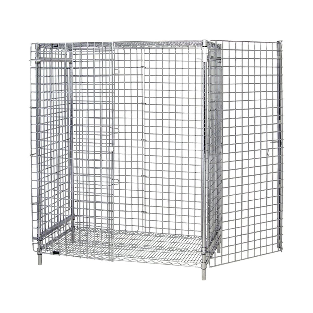 Quantum Food Service 36" Stationary Security Cage - 18"W, Chrome (1836-63SEC)