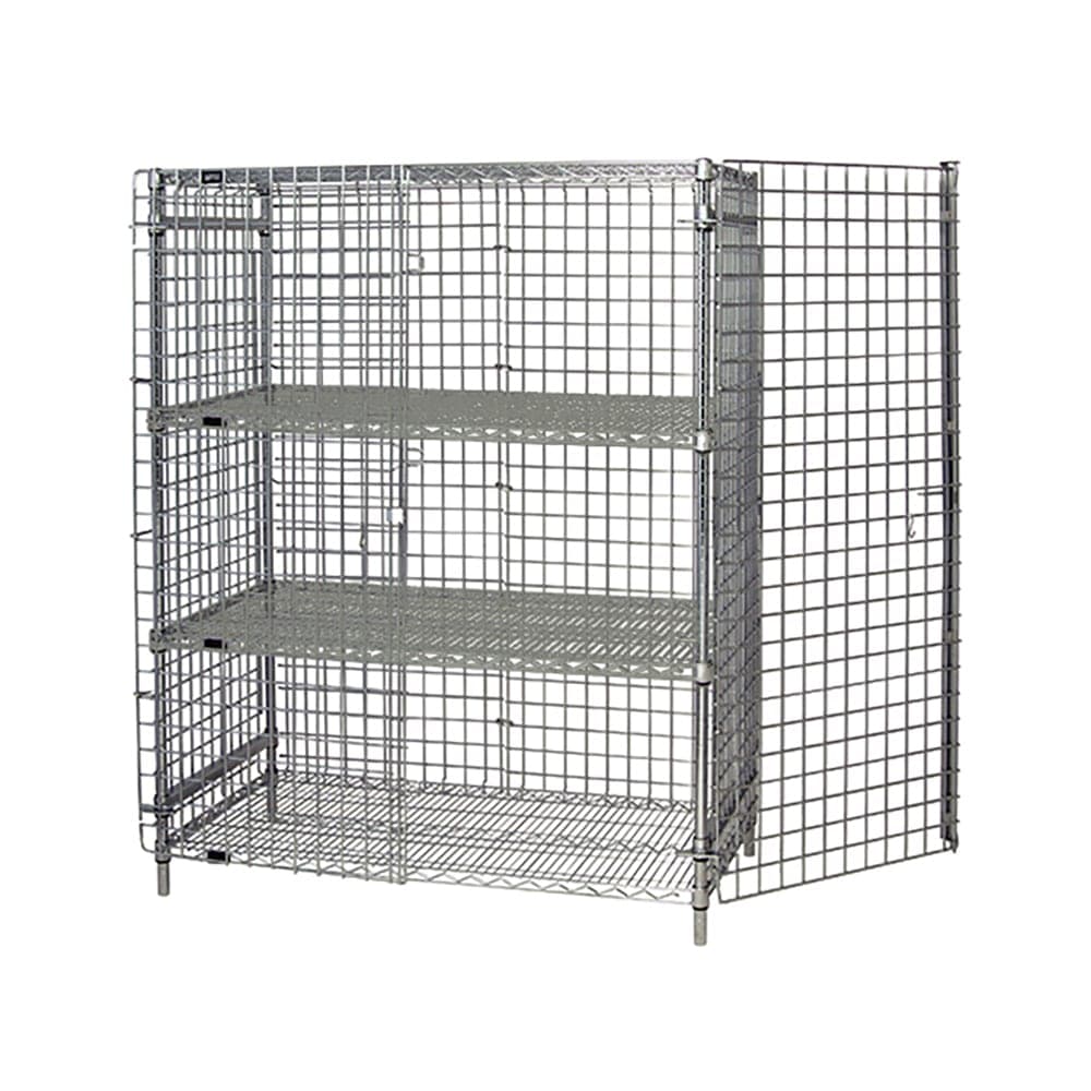 Quantum Food Service 36" Stationary Security Cage - 18"W, Chrome (1836-63SEC-2)