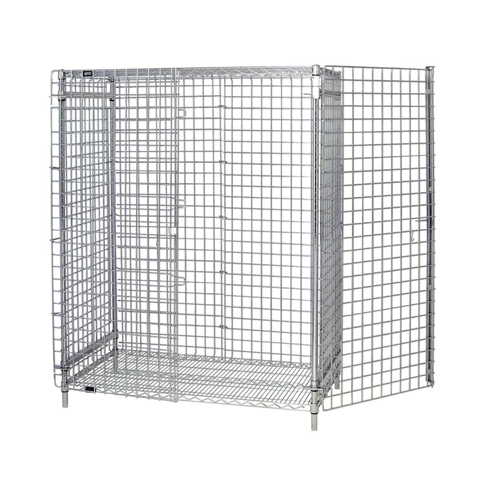 Quantum Food Service 48" Stationary Security Cage - 18"W, Chrome (1848-63SEC)