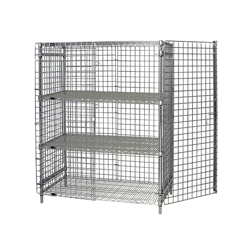 Quantum Food Service 48" Stationary Security Cage - 18"W, Chrome (1848-63SEC-2)