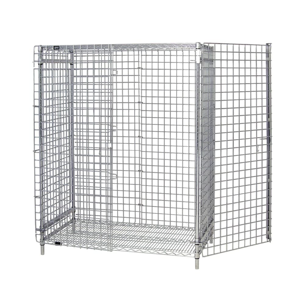 Quantum Food Service 60" Stationary Security Cage - 18"W, Chromate (1860-63SEC)