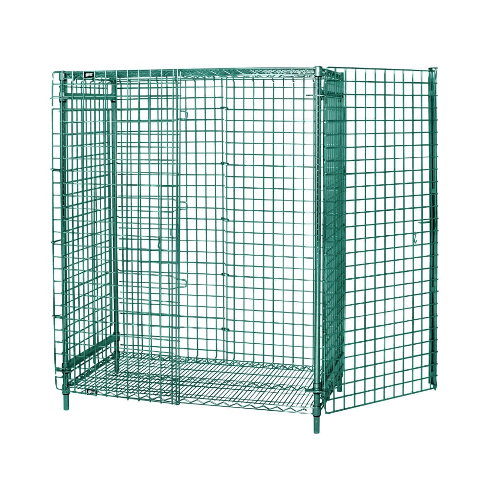 Quantum Food Service 60" Stationary Security Cage - 18"W, Green Epoxy Coated (1860-63SECP)