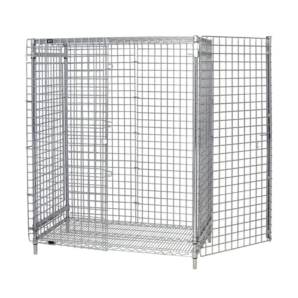 Quantum Food Service 36" Stationary Security Cage - 21"W, Chrome (2136-63SEC)