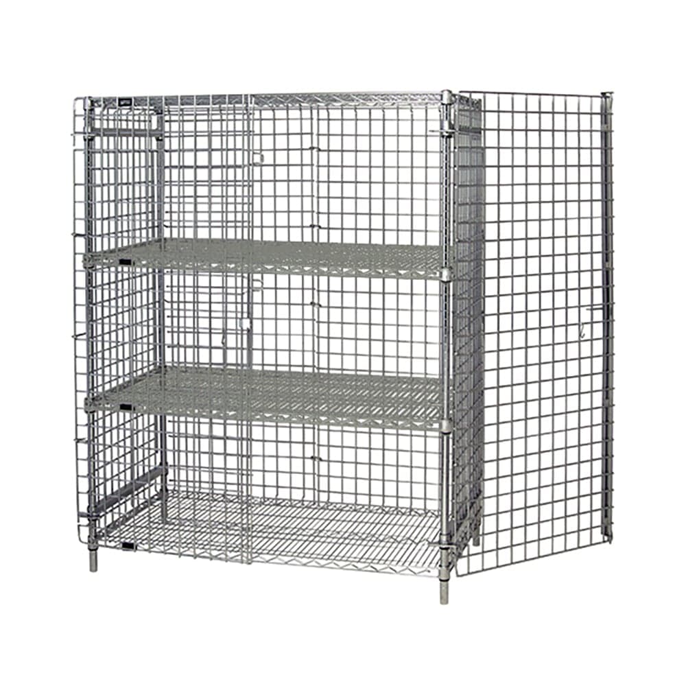 Quantum Food Service 36" Stationary Security Cage - 21"W, Chrome (2136-63SEC-2)