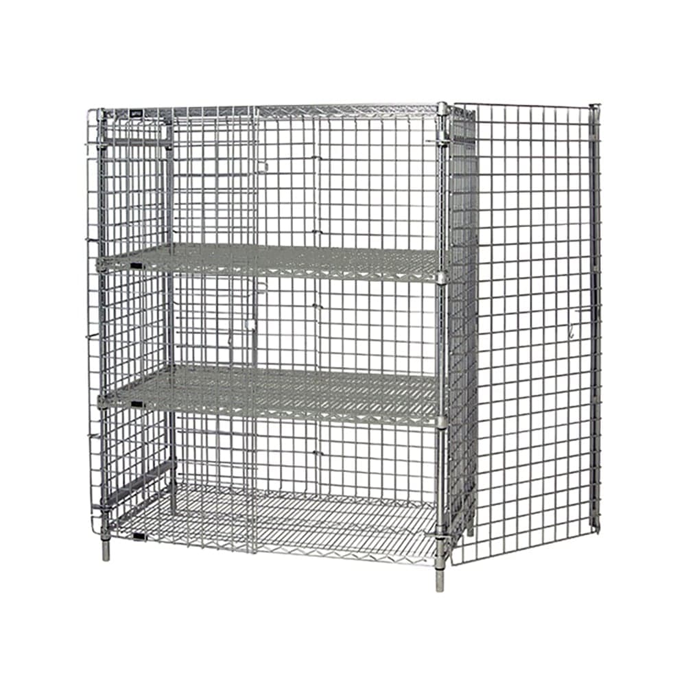 Quantum Food Service 48" Stationary Security Cage - 21"W, Chrome (2148-63SEC-2)