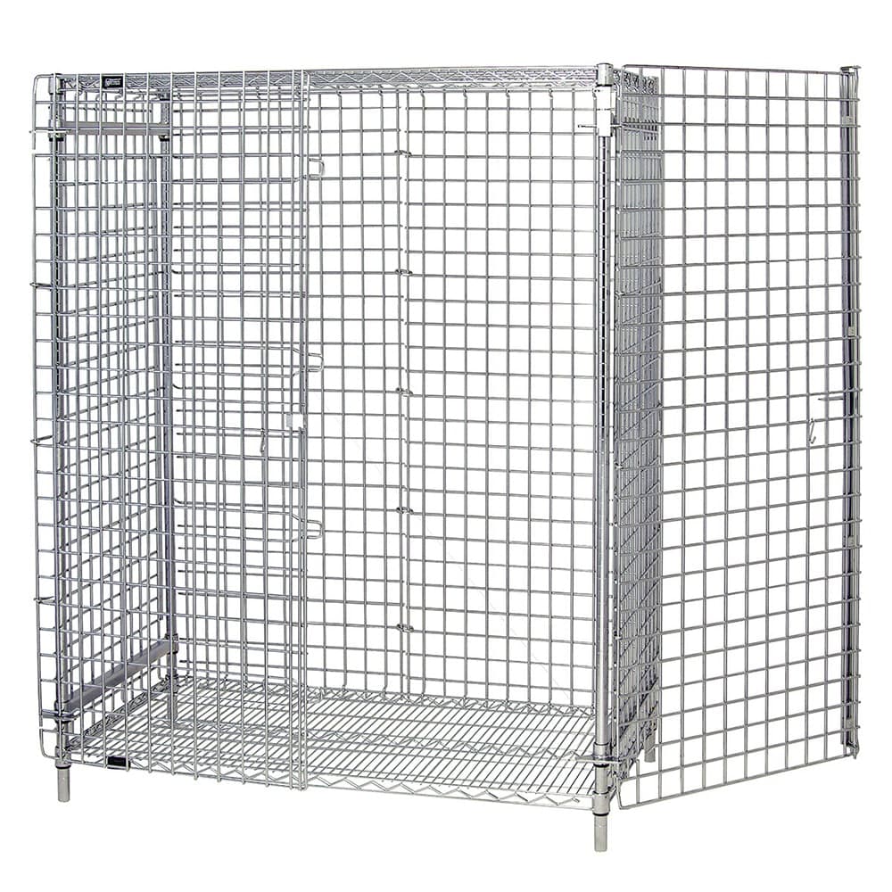 Quantum Food Service 60" Stationary Security Cage - 21"W, Chrome (2160-63SEC)