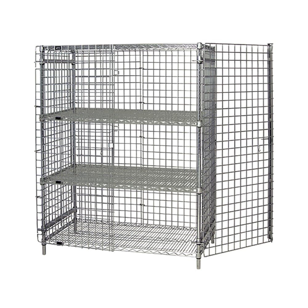 Quantum Food Service 60" Stationary Security Cage - 21"W, Chrome (2160-63SEC-2)