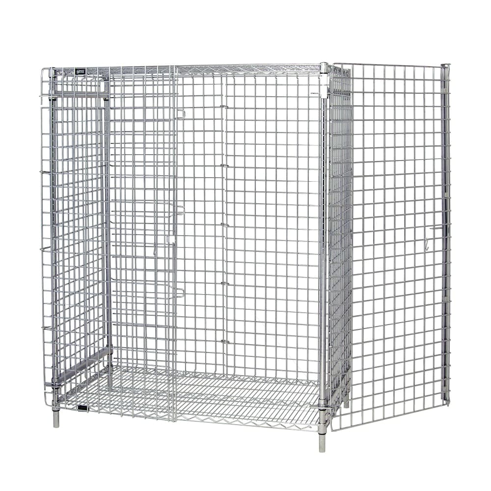Quantum Food Service 36" Stationary Security Cage - 24"W, Chrome (2436-63SEC)