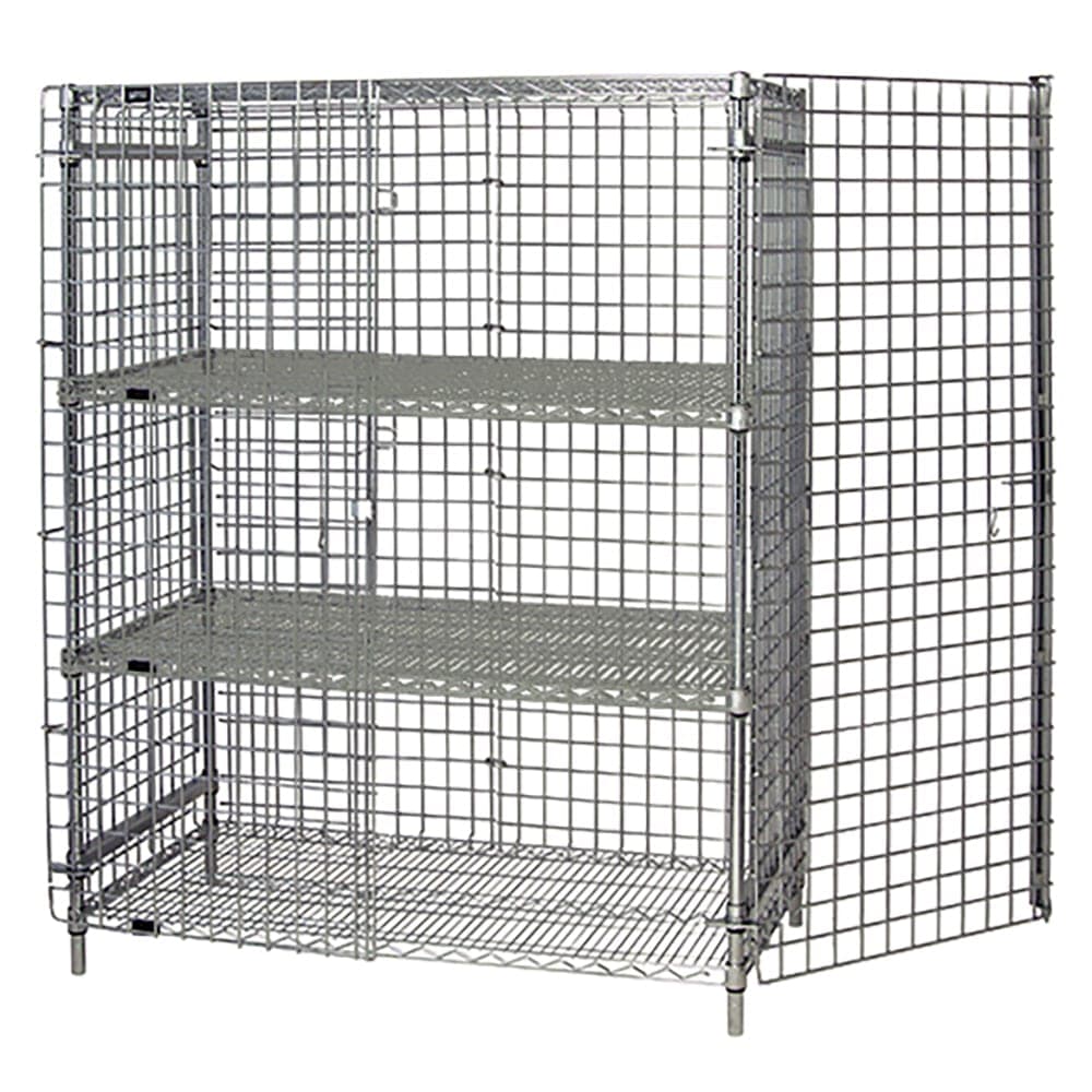 Quantum Food Service 48" Stationary Security Cage - 24"W, Chrome (2448-63SEC-2)
