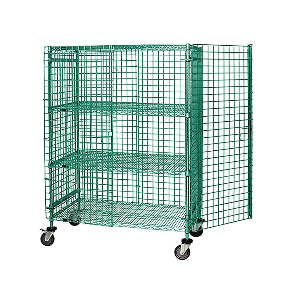 Quantum Food Service 36" Mobile Security Cage - 18"W, Green Epoxy Coated (M1836-69SECP-2)