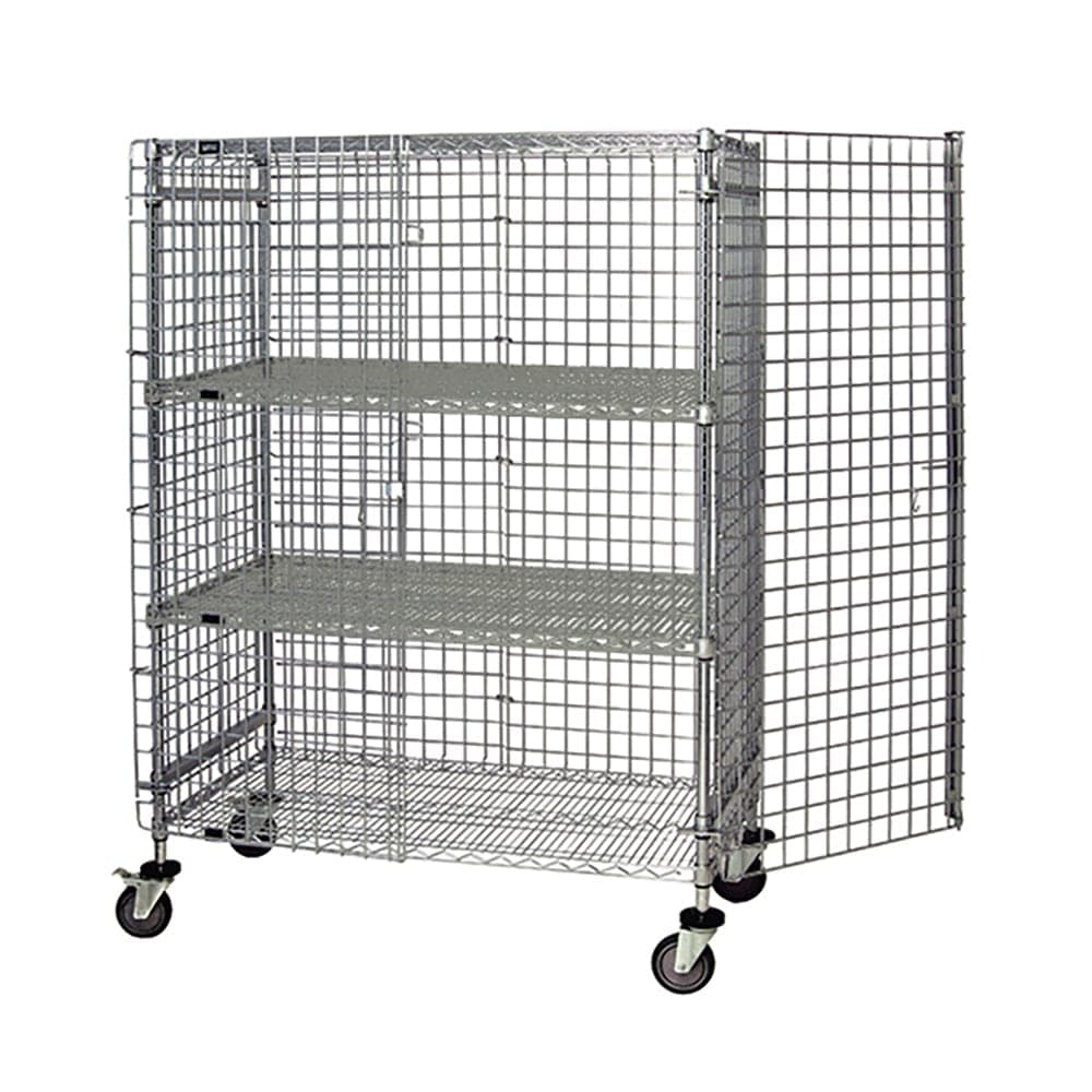 Quantum Food Service 60" Mobile Security Cage - 18"W, Chrome (M1860-69SEC-2)