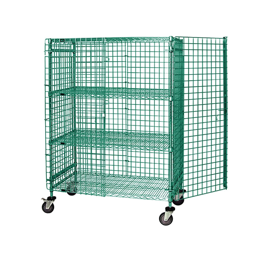 Quantum Food Service 60" Mobile Security Cage - 18"W, Green Epoxy Coated (M1860-69SECP-2)