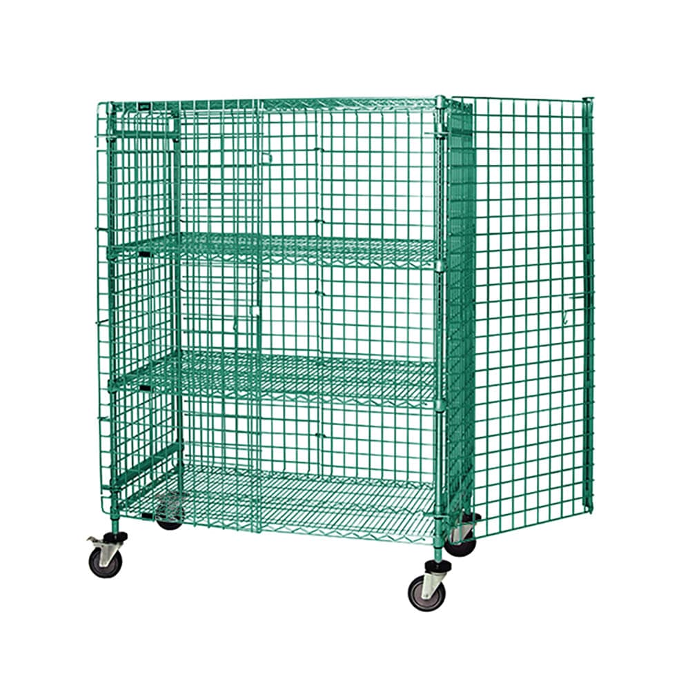Quantum Food Service 36" Mobile Security Cage - 21"W, Green Epoxy Coated (M2136-69SECP-2)