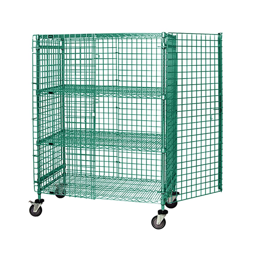 Quantum Food Service 48" Mobile Security Cage - 21"W, Green Epoxy Coated (M2148-69SECP-2)