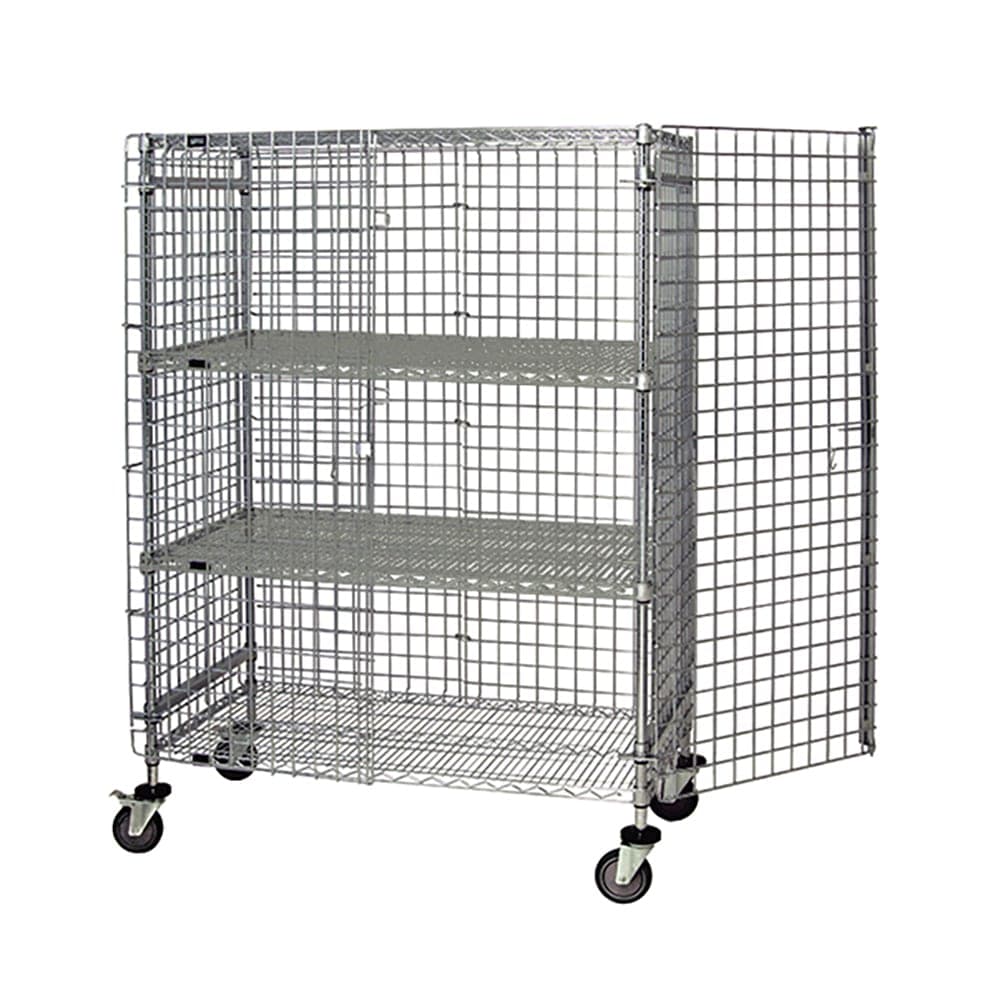 Quantum Food Service 60" Mobile Security Cage - 21"W, Chrome (M2160-69SEC-2)