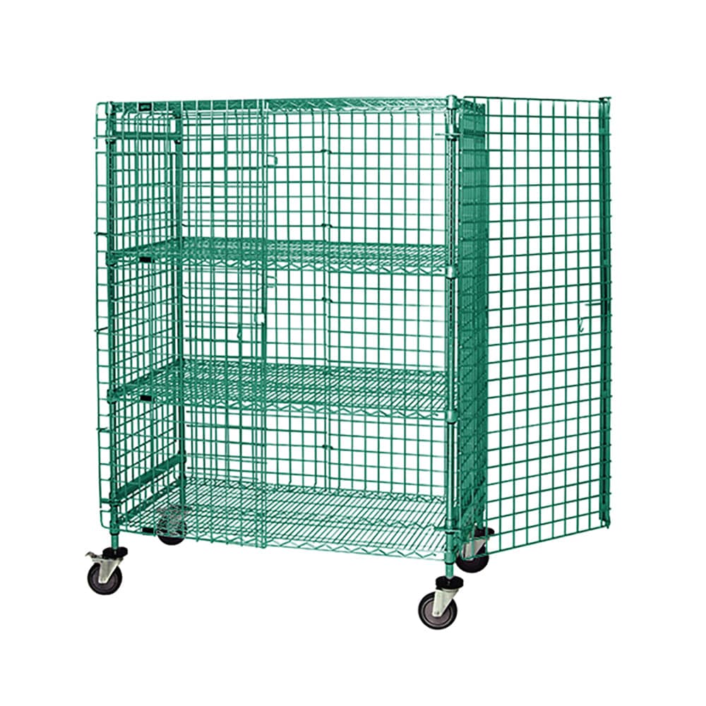 Quantum Food Service 60" Mobile Security Cage - 21"W, Green Epoxy Coated (M2160-69SECP-2)