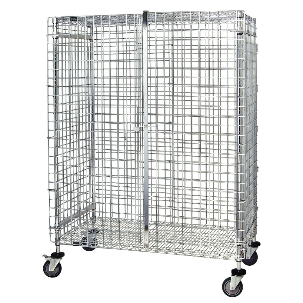 Quantum Food Service 36" Mobile Security Cage - 24"W, Chrome (M2436-69SEC)