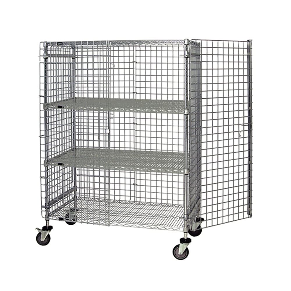 Quantum Food Service 36" Mobile Security Cage - 24"W, Chrome (M2436-69SEC-2)