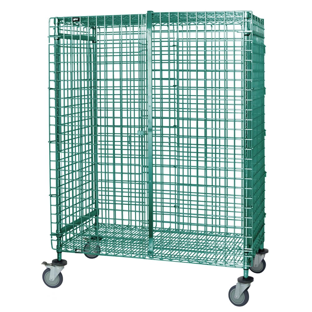 Quantum Food Service 36" Mobile Security Cage - 24"W, Green Epoxy Coated (M2436-69SECP)