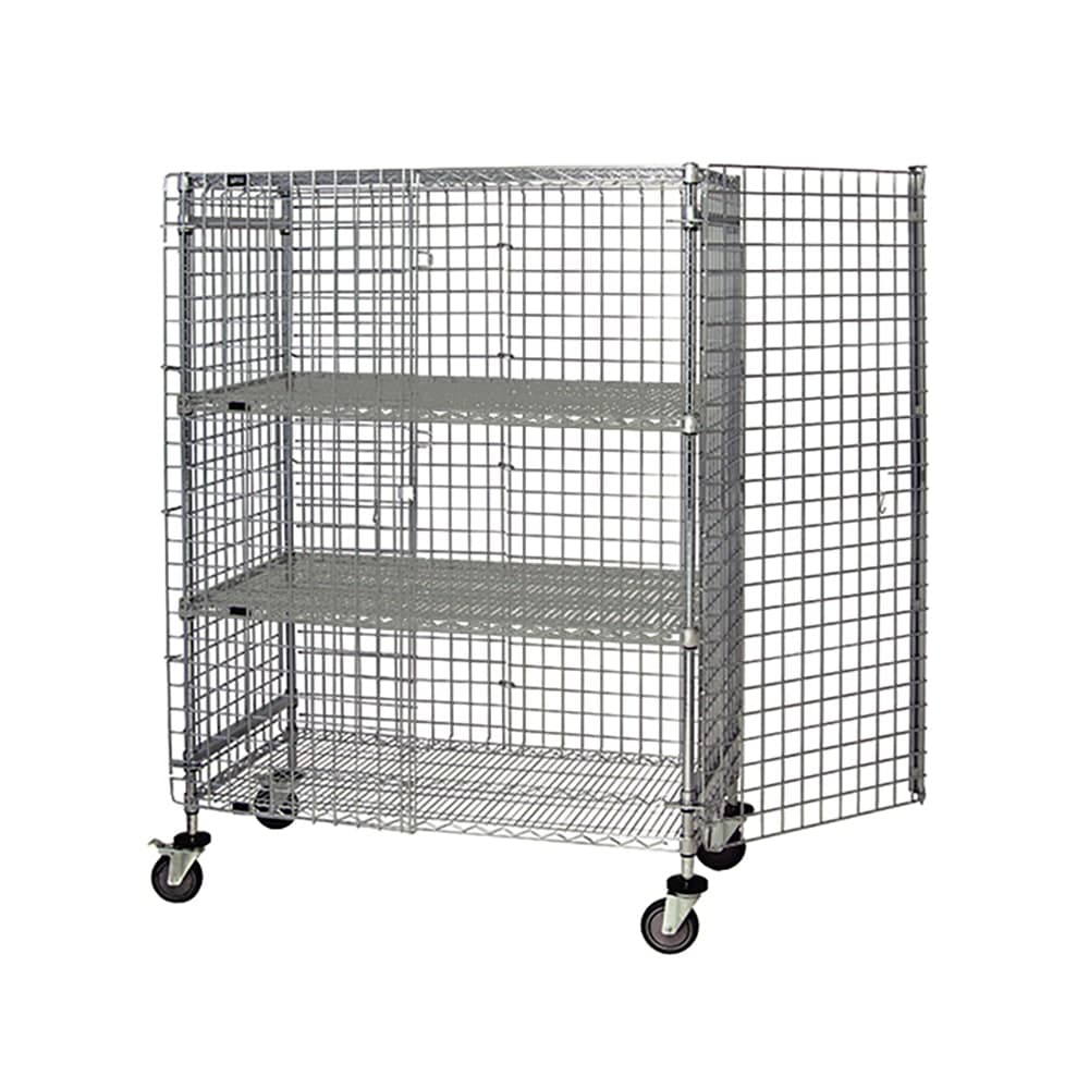 Quantum Food Service 48" Mobile Security Cage - 24"W, Chrome (M2448-69SEC-2)