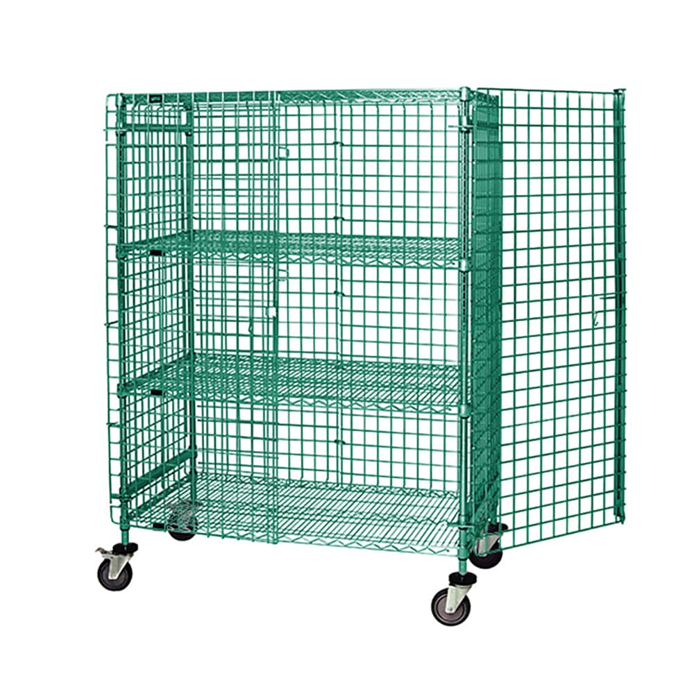 Quantum Food Service 48" Mobile Security Cage - 24"W, Green Epoxy Coated (M2448-69SECP-2)