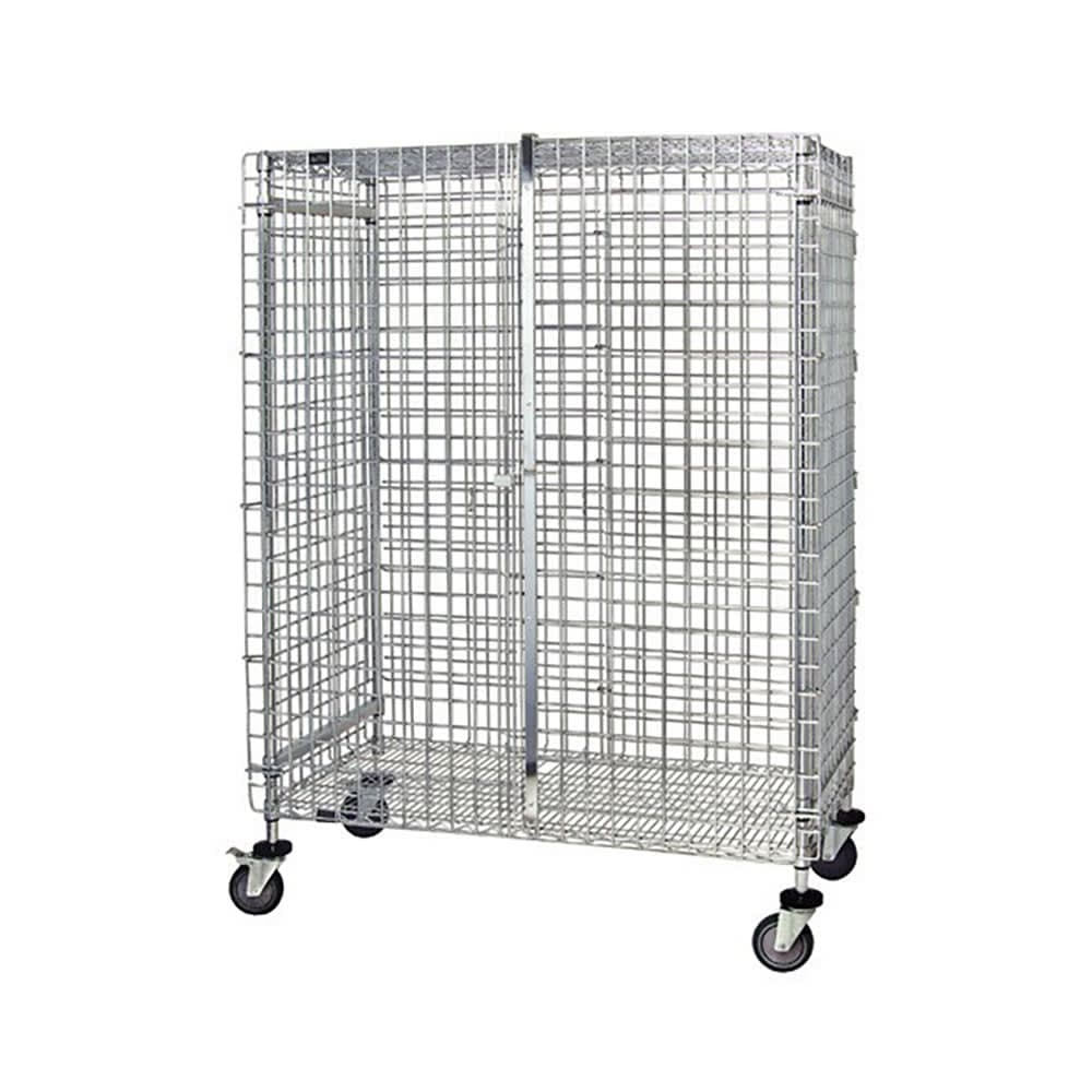 Quantum Food Service 60" Mobile Security Cage - 24"W, Chrome (M2460-69SEC)