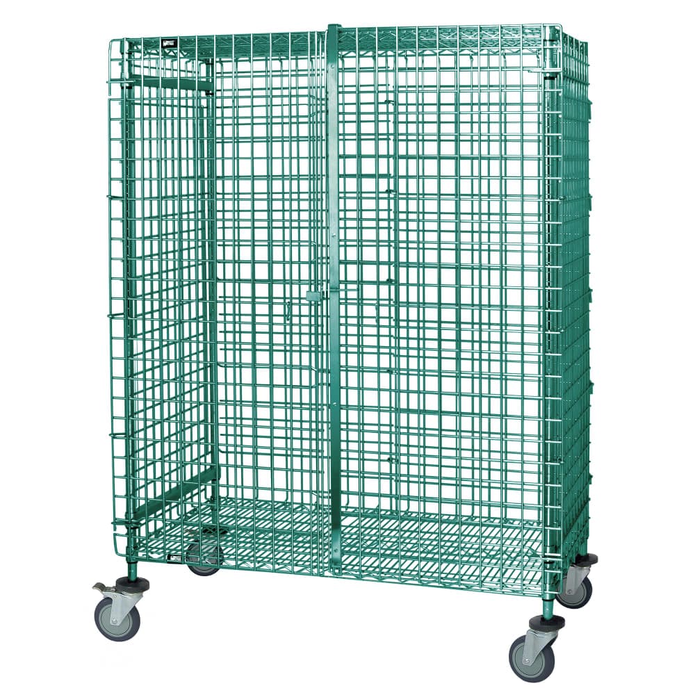 Quantum Food Service 60" Mobile Security Cage - 18"W, Green Epoxy Coated (MD1860-70SECP)