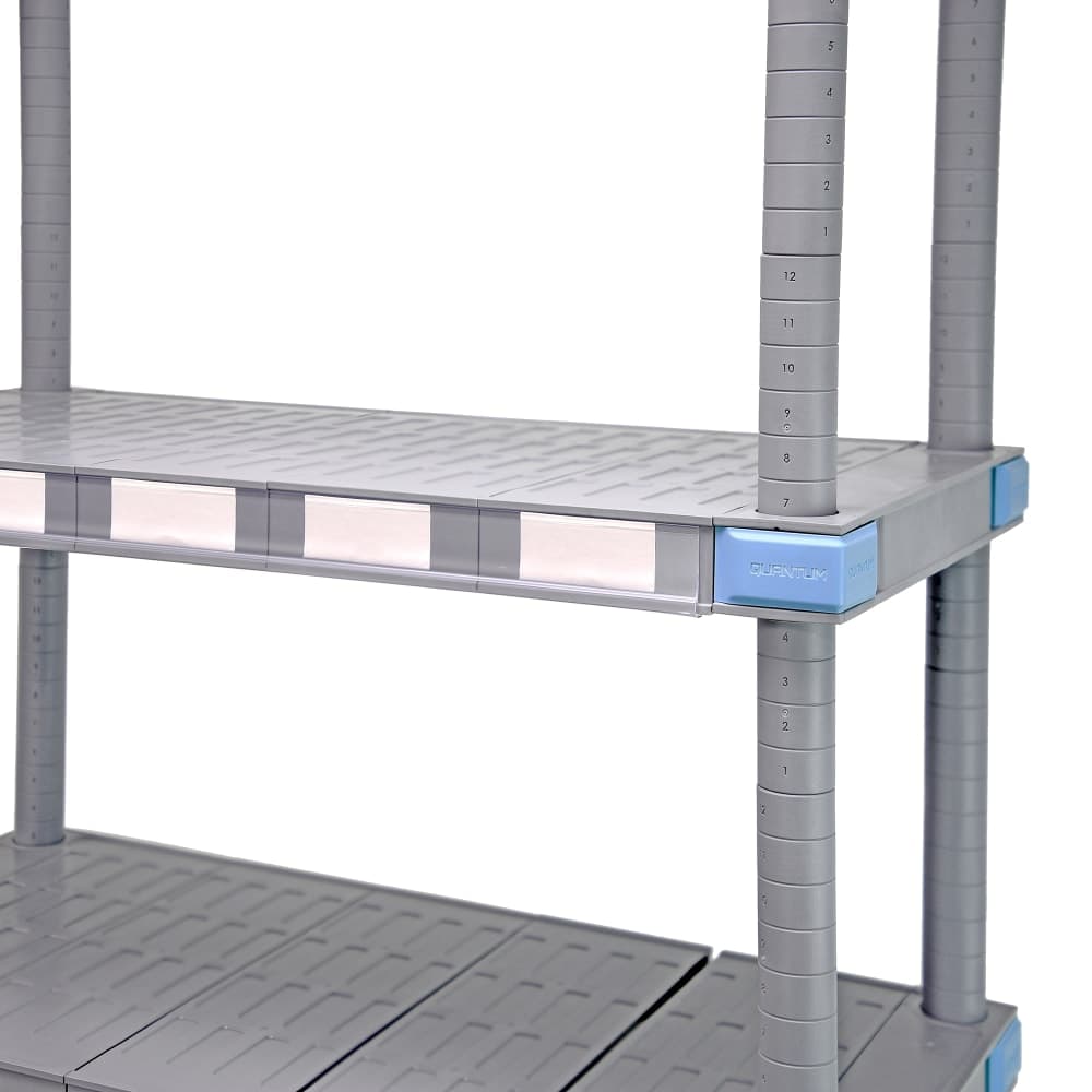 Quantum Food Service 47 1/2" Shelf Label Holder - Plastic, Clear (QPLH47C)