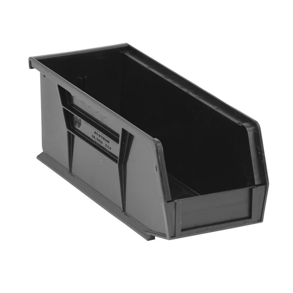 Quantum Food Service Stack & Hang Shelf Bin - 10 7/8" x 4 1/8", Black (QUS224)