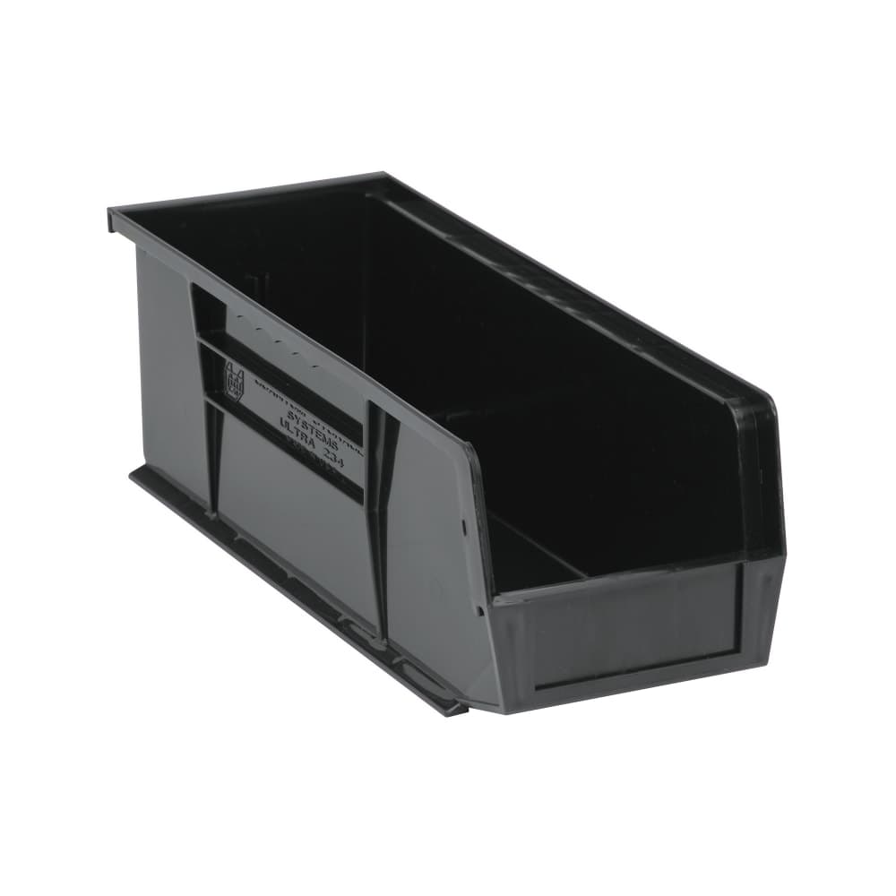 Quantum Food Service Stack & Hang Shelf Bin - 14 3/4" x 5 1/2", Black (QUS234)