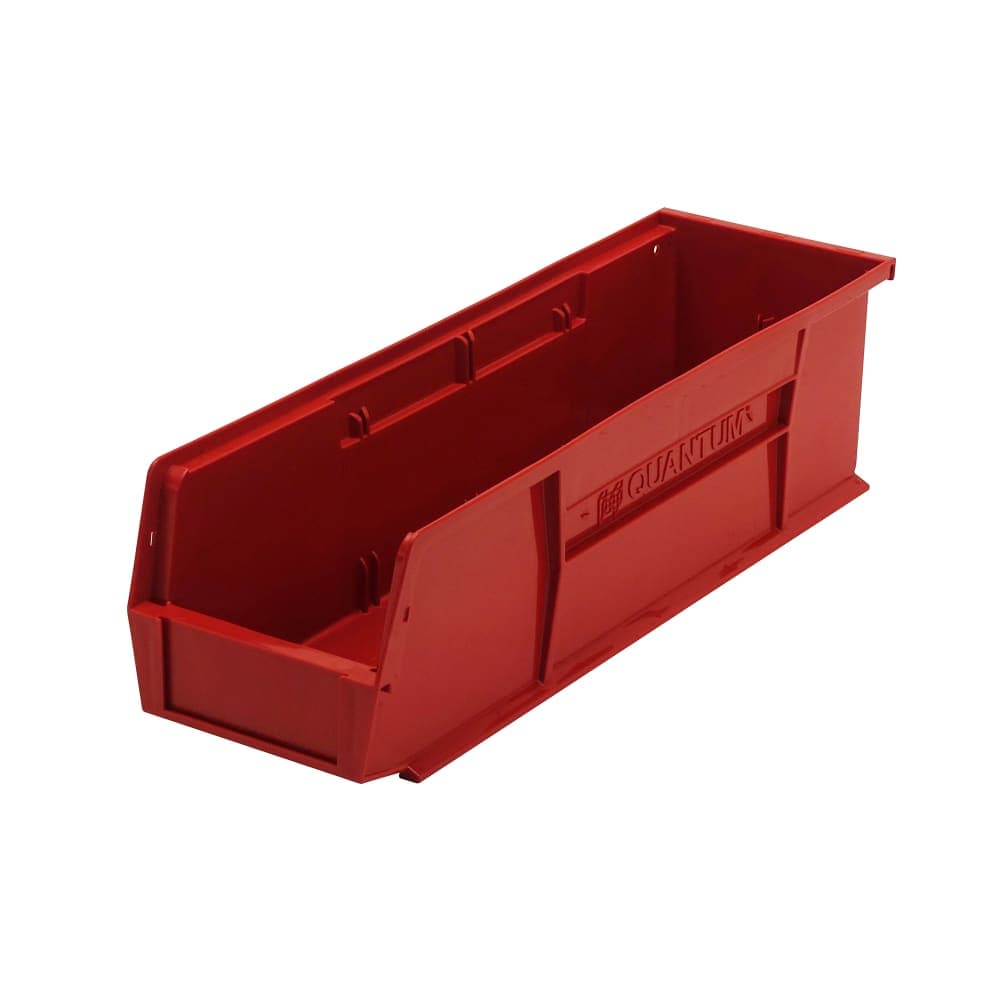 Quantum Food Service Stack & Hang Shelf Bin - 18" x 5 1/2", Red (QUS238)