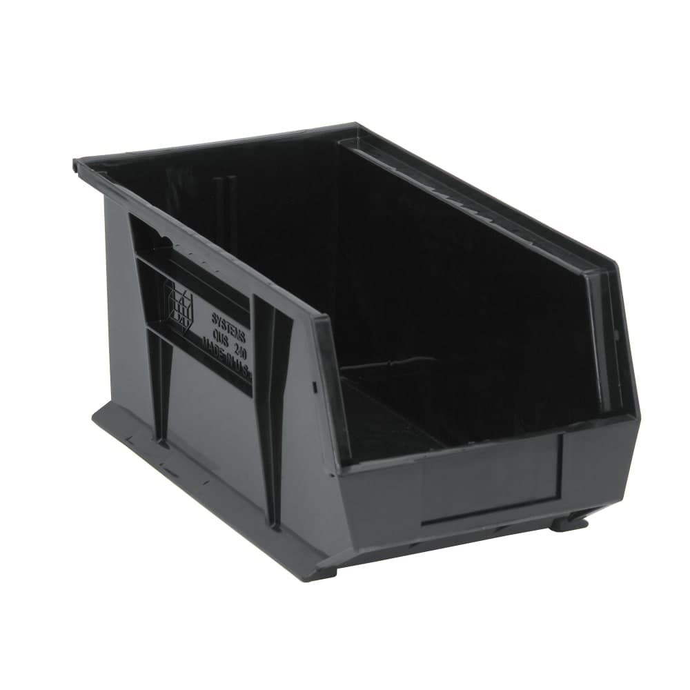 Quantum Food Service Stack & Hang Shelf Bin - 14 3/4" x 8 1/4", Black (QUS240)