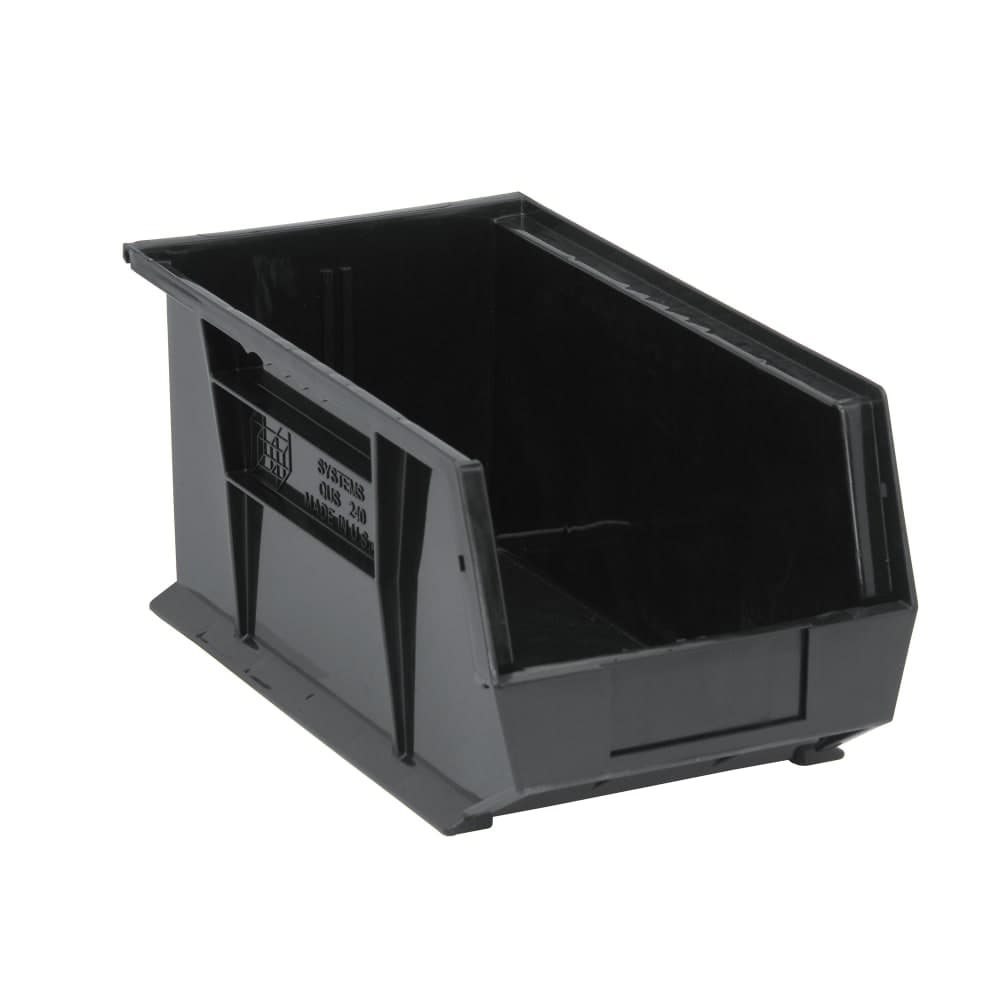 Quantum Food Service Stack & Hang Shelf Bin - 14 3/4" x 8 1/4", Black (QUS240CO)
