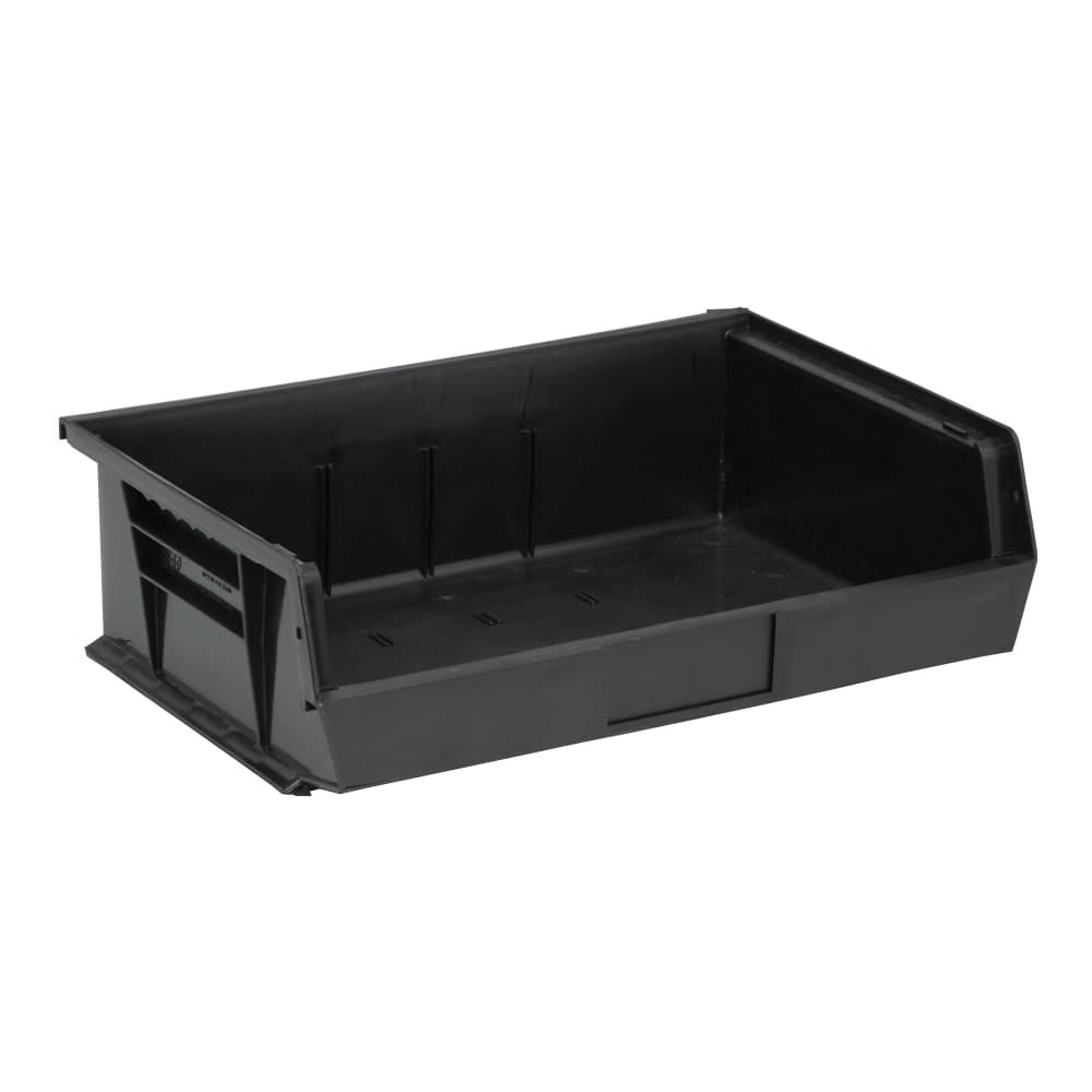 Quantum Food Service Stack & Hang Shelf Bin - 10 7/8" x 16 1/2", Black (QUS245)