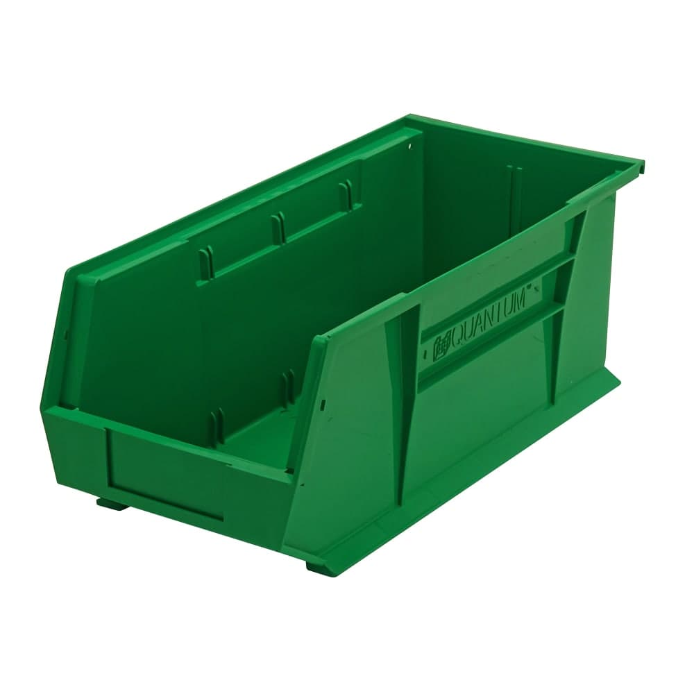 Quantum Food Service Stack & Hang Shelf Bin - 18" x 8 1/4", Green (QUS248)