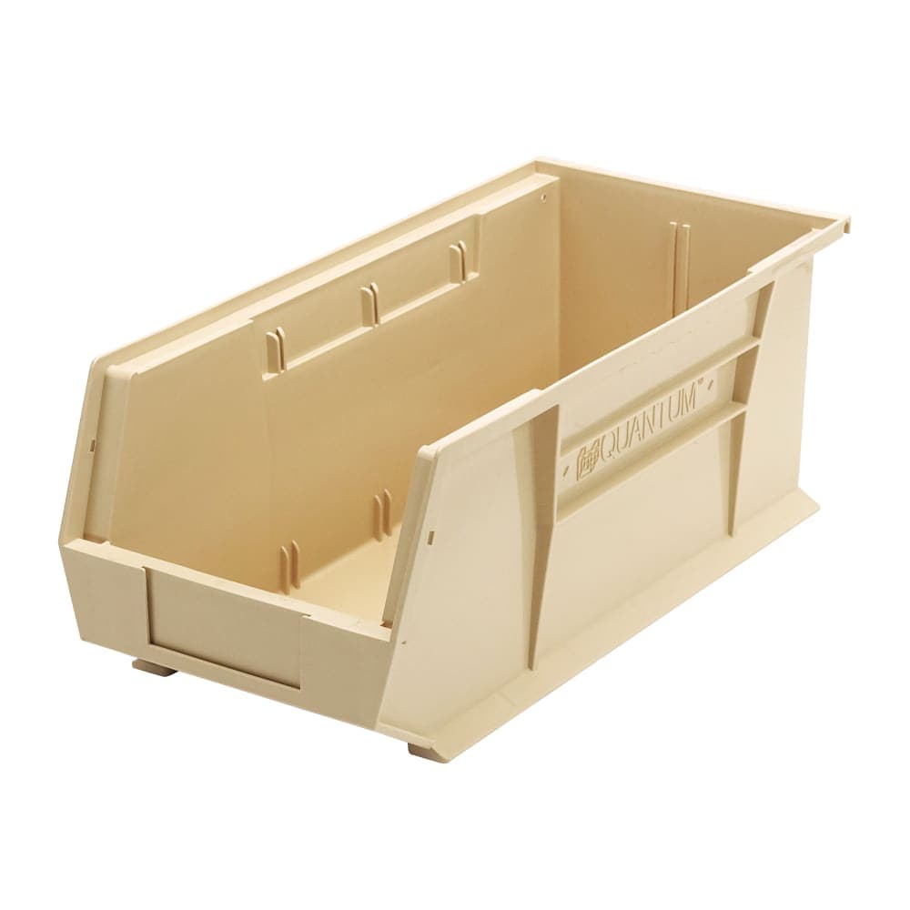 Quantum Food Service Stack & Hang Shelf Bin - 18" x 8 1/4", Ivory (QUS248)