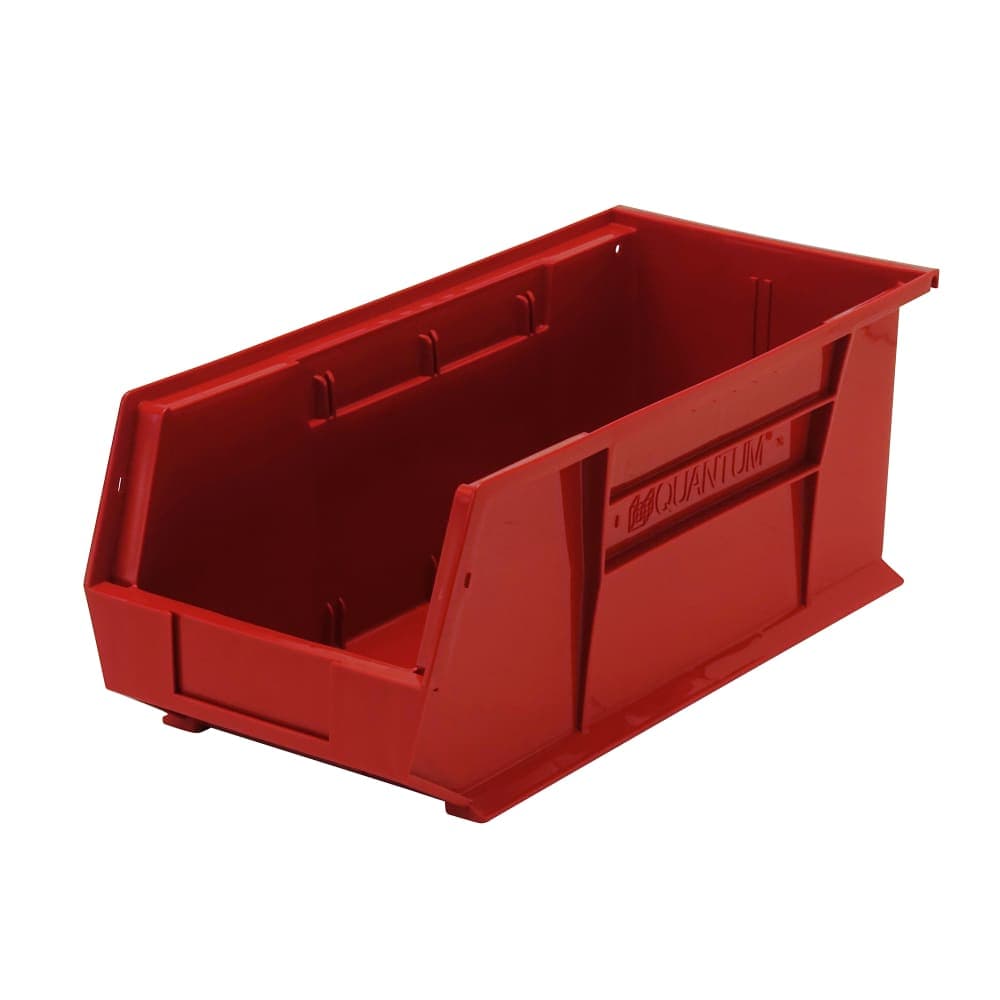 Quantum Food Service Stack & Hang Shelf Bin - 18" x 8 1/4", Red (QUS248)