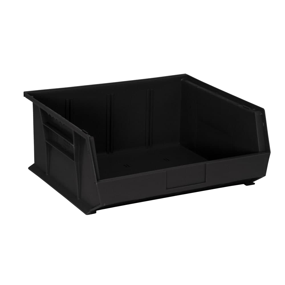 Quantum Food Service Stack & Hang Shelf Bin - 14 3/4" x 16 1/2", Black (QUS250)