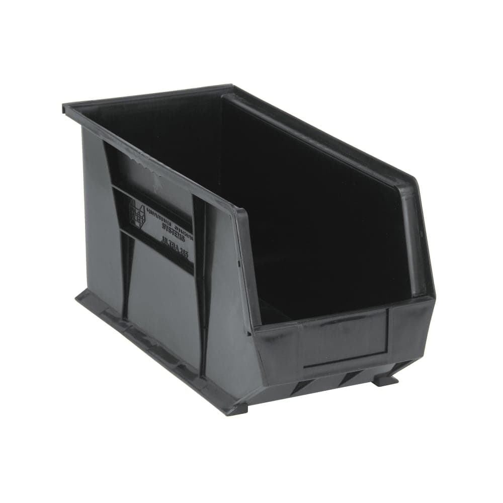 Quantum Food Service Stack & Hang Shelf Bin - 18" x 8 1/4", Black (QUS265)