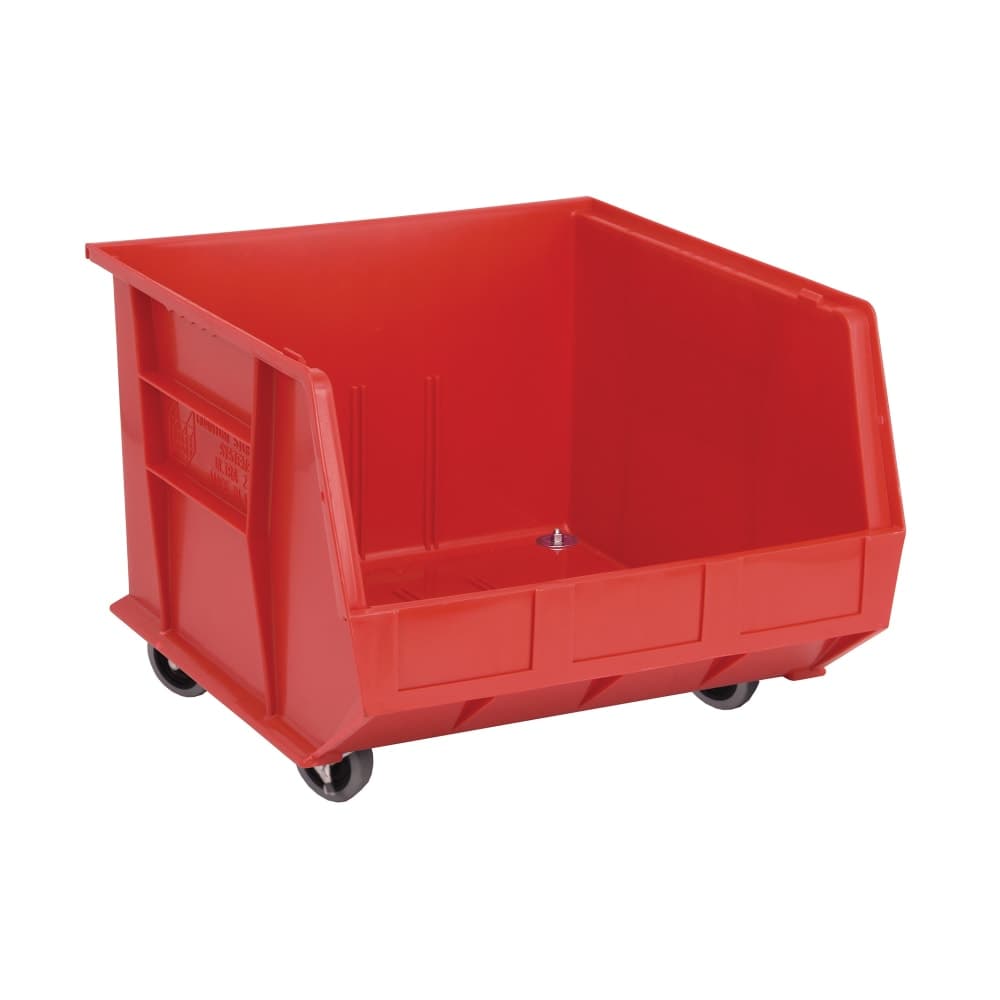 Quantum Food Service Mobile Stack & Hang Shelf Bin - 18" x 16 1/2", Red (QUS275MOB)