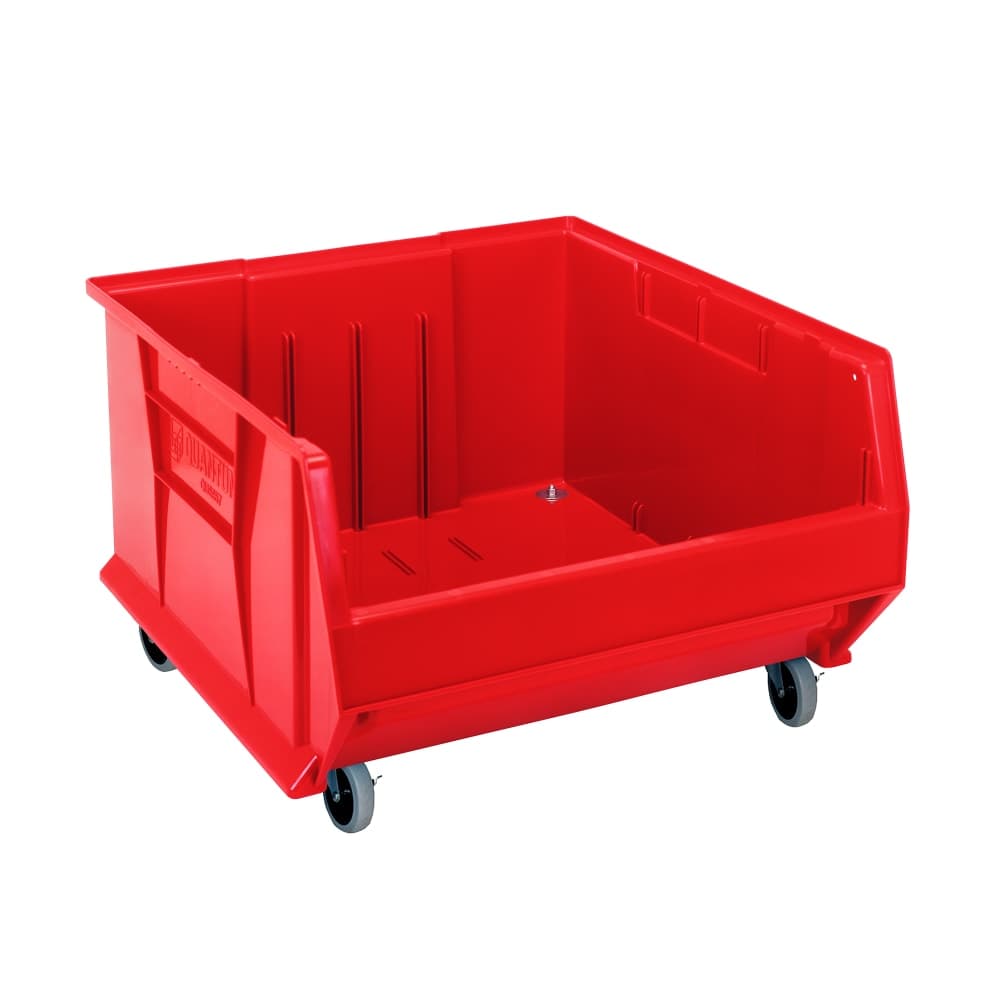 Quantum Food Service Hulk Mobile Stack Shelf Container - 23 7/8" x 22 1/2", Red (QUS967MOB)