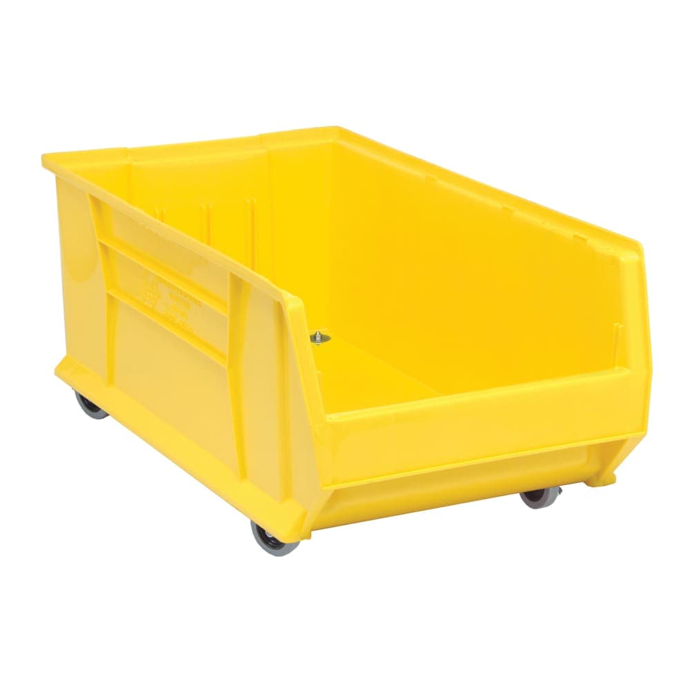 Quantum Food Service Hulk Mobile Stack Shelf Container - 29 7/8" x 16 1/2", Yellow (QUS984MOB)