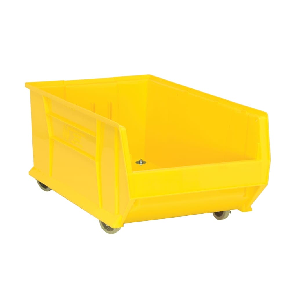 Quantum Food Service Hulk Mobile Stack Shelf Container - 29 7/8" x 18 1/4", Yellow (QUS985MOB)