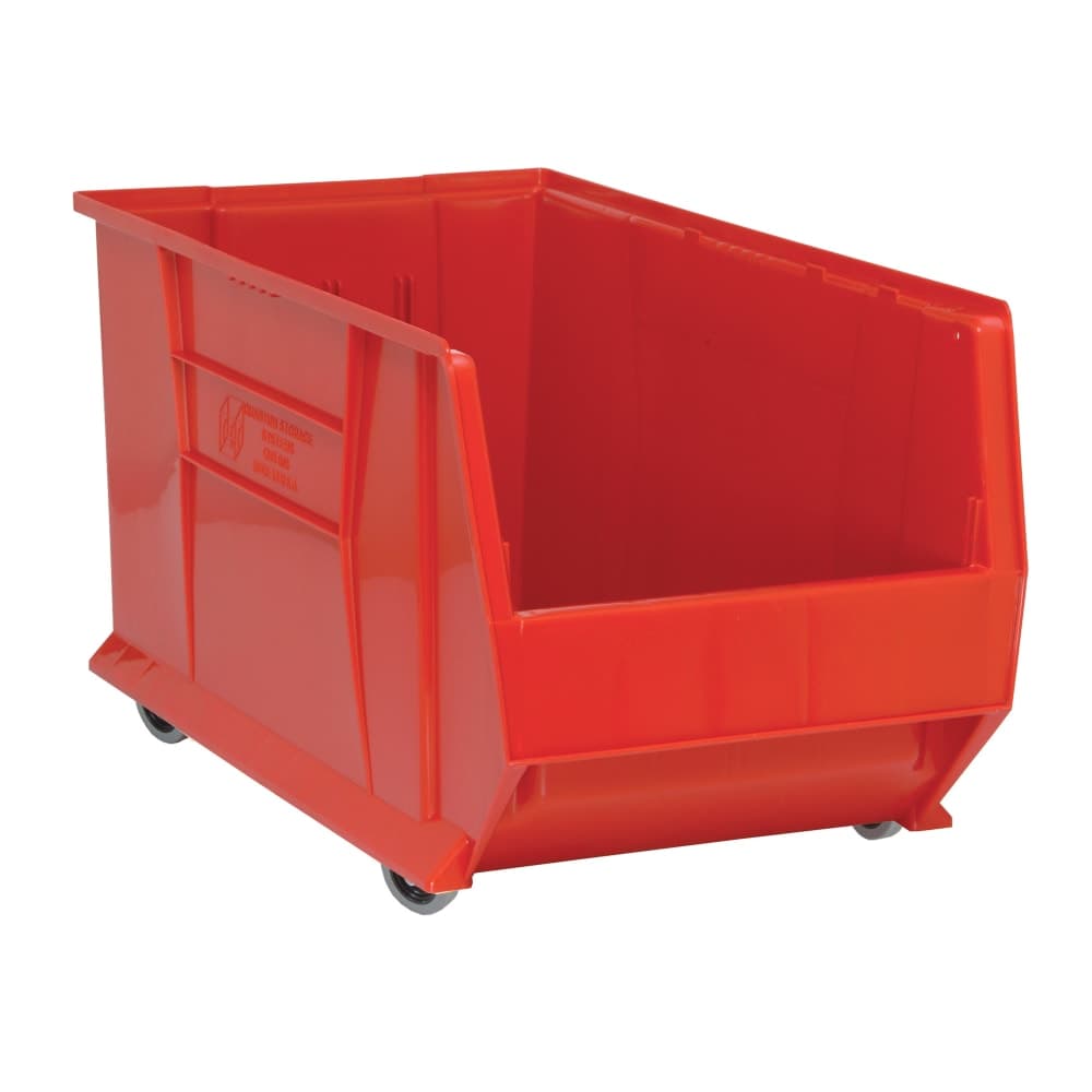 Quantum Food Service Hulk Mobile Stack Shelf Container - 29 7/8" x 16 1/2", Red (QUS986MOB)