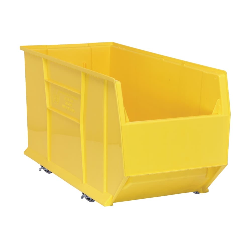 Quantum Food Service Hulk Mobile Stack Shelf Container - 35 7/8" x 16 1/2", Yellow (QUS994MOB)
