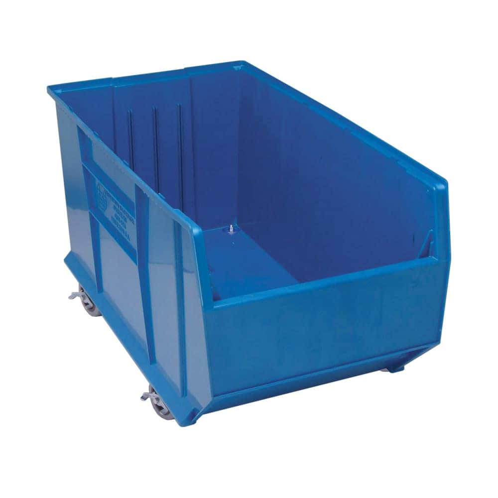 Quantum Food Service Hulk Mobile Stack Shelf Container - 35 7/8" x 19 7/8", Blue (QUS996MOB)