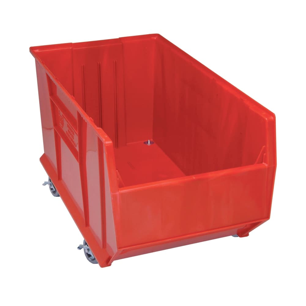 Quantum Food Service Hulk Mobile Stack Shelf Container - 35 7/8" x 19 7/8", Red (QUS996MOB)